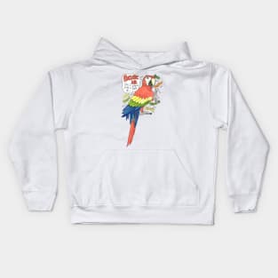 Hungry Scarlet Macaw Kids Hoodie